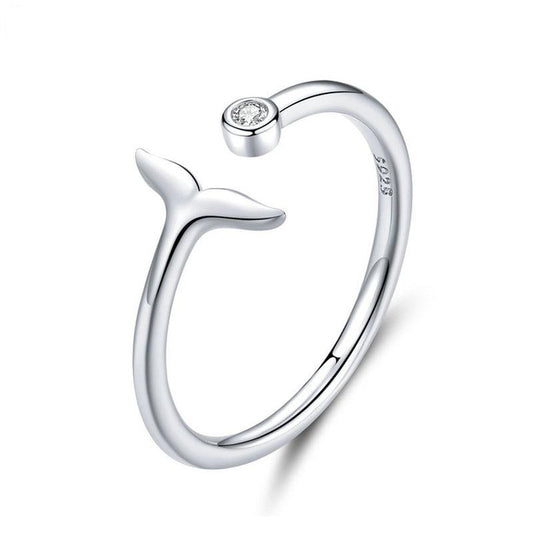 925 Sterling Silver Fish Tail Mermaid Ring