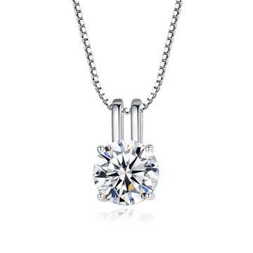 925 Sterling Silver Pendant Necklace Moissanite Diamond Jewelry
