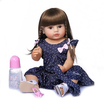 50CM Full Body Soft Silicone Popular Sweet Face Reborn Toddler Baby Girl Doll