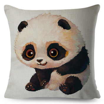 Cute Cartoon Panda Pillow Case Decor Lovely Animal Cushion Cover