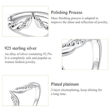 Fashion V-shaped 925 Sterling Silver Simple Geometric Trendy Ring