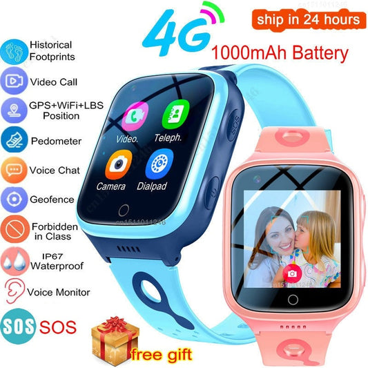GPS WiFi Phone Watch Video Call Tracker Location SOS Call Back Monitor Children Gifts Smartwatch