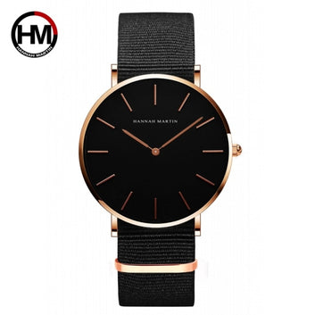 High Quality Rose Gold Dial Watch women Leather Waterproof Wristwatch
