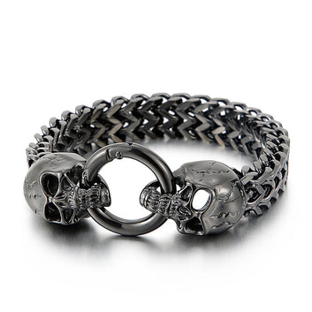Punk Stainless Steel Skull Charm Bracelet