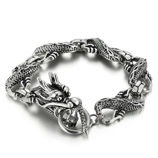 Dragon Vintage Carved Textured Bracelet