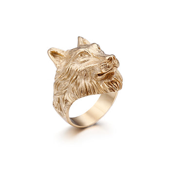 Wolf Punk Black Stainless Steel Gothic Style Ring