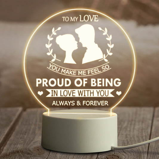 Anniversary Valentine Day Birthday Gifts for Personalized LED Night Lamp with Engraved Sayings