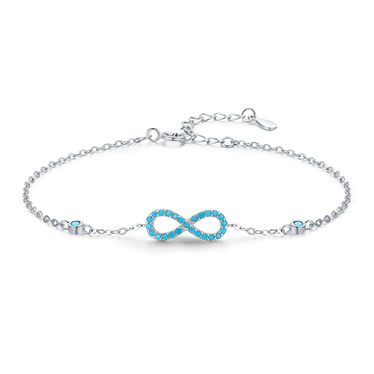 Pulsera romántica de amor infinito en plata de ley 925