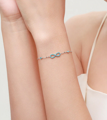 Pulsera romántica de amor infinito en plata de ley 925