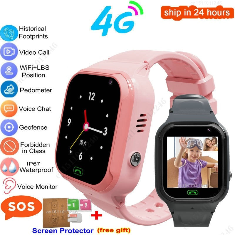 4G Smart Watch Kids Wifi Video Call SOS Tracker IP67 Waterproof Children Smartwatch