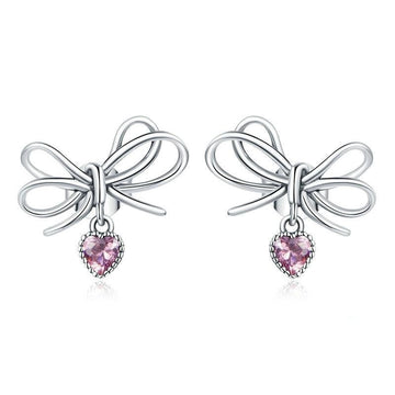 925 Sterling Silver Bow Stud Earrings