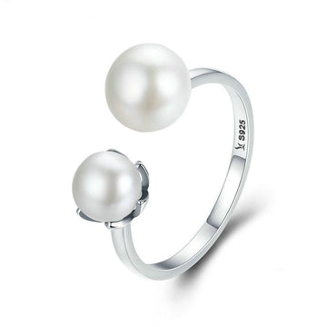 925 Sterling Silver Double Ball Adjustable Ring