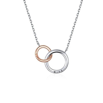 925 Sterling Silver Double Circle Necklace