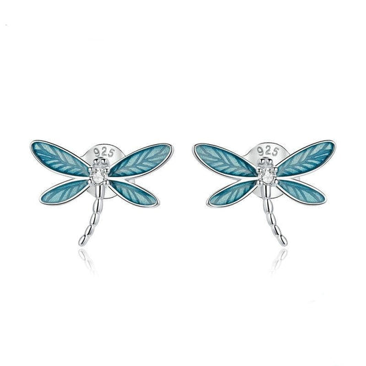 925 Sterling Silver Dragonfly Earrings