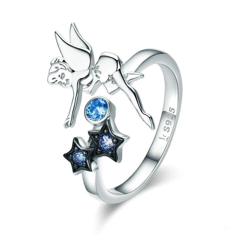 925 Sterling Silver Fairy With Star Luminous Ring