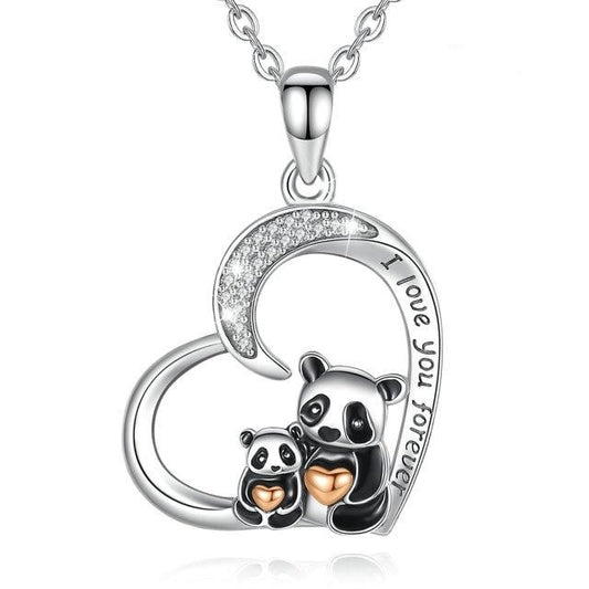 925 Sterling Silver Funny Panda Pendant Necklace