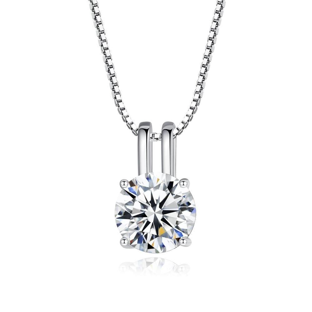 925 Sterling Silver Pendant Necklace Moissanite Diamond Jewelry