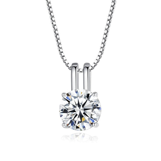 925 Sterling Silver Pendant Necklace Moissanite Diamond Jewelry