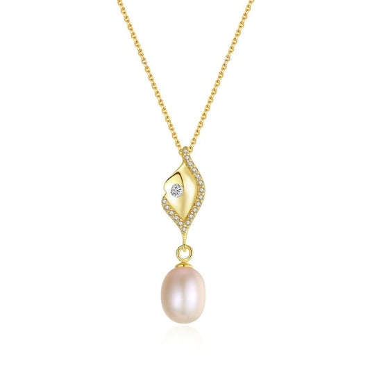 Collares colgantes de plata de ley 925 para mujer, joyería fina de compromiso, collar de perlas naturales redondas, regalos