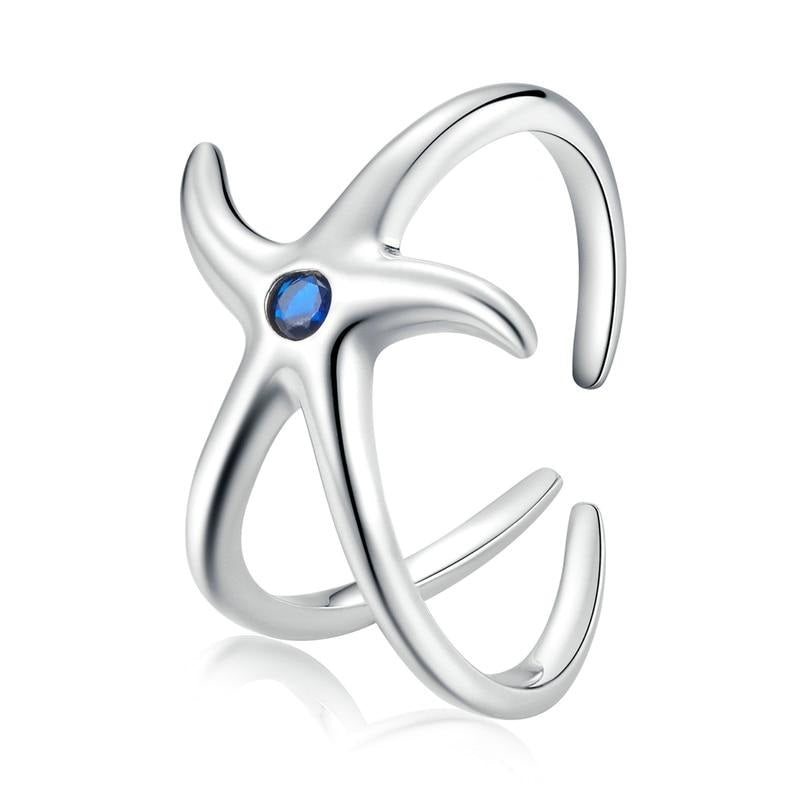 925 Sterling Silver Starfish Ring