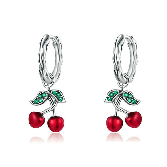 925 Sterling Silver Sweet Cherry Stud Earrings