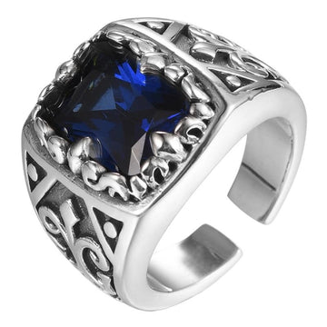925 Sterling Silver Vintage Blue Stone Ring