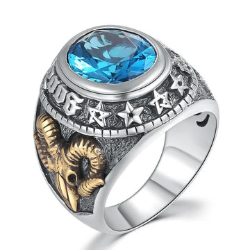 925 Sterling Silver Vintage Handmade Blue Stone Ring