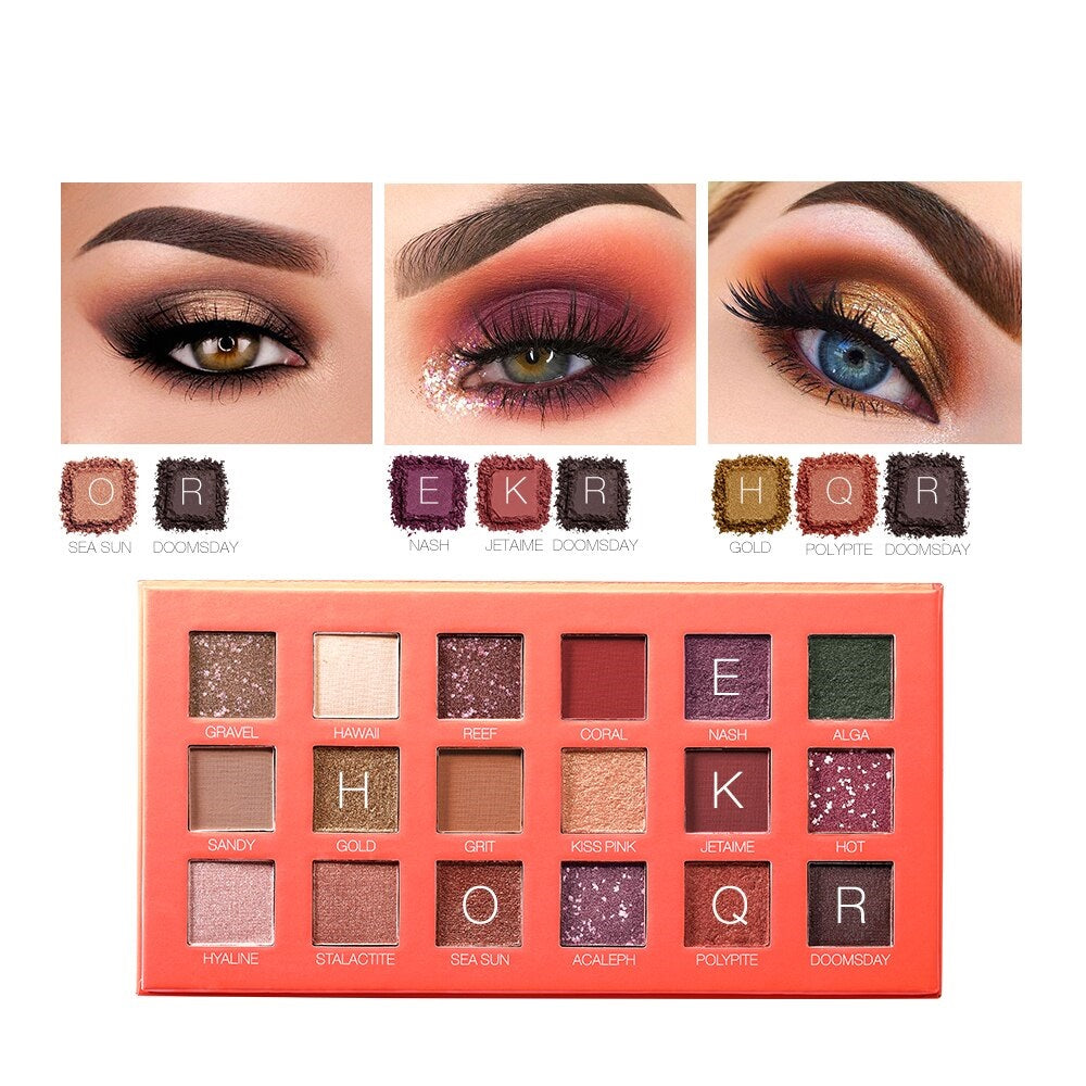 Eye Shadow Palette 8/12/18 Colors Highly Pigmented Matte Glitter Shimmers Powder Blendable Colorful Makeup Palette