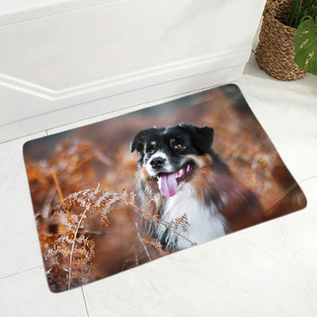 Flannel Carpet Floor Mat Australian Shepherd Dog Pet Animal Doormat