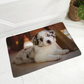 Australian Shepherd Flannel Carpet Floor Mat Decor Pet Animal Doormat