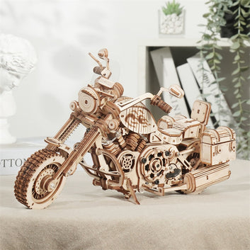 420 PCS Cruiser Motorcycle DIY Wooden Model Building Block Kits Assembly Toy