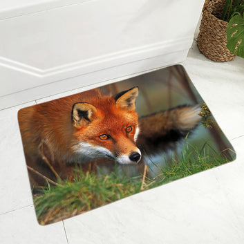 Cute Fox Doormat for Hallway Decor Lovely Wild Animal Floor Door Mat