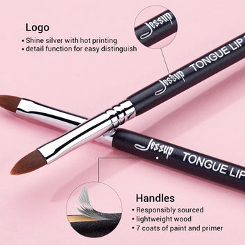 Lip brush Black/Silver Makeup tools tongue shape Makeup brush Professional Synthetic hair