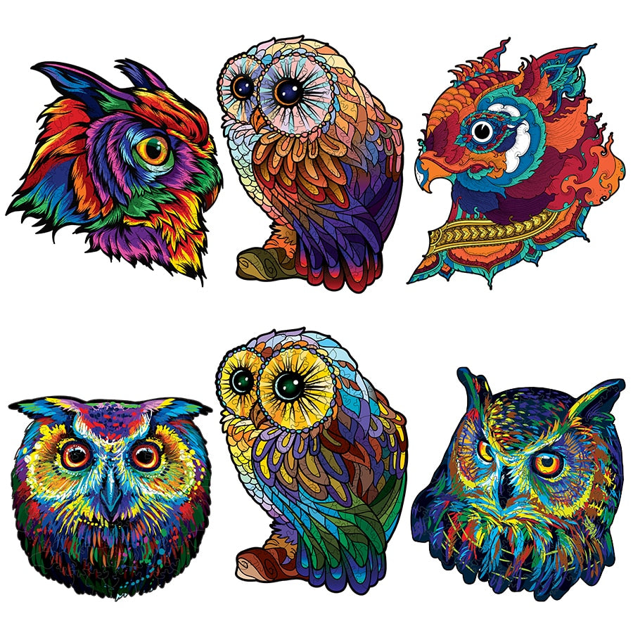 Wooden Puzzle Jigsaw Best Gift For Adults And Kids Unique Shape Jigsaw Pieces Charming Owl