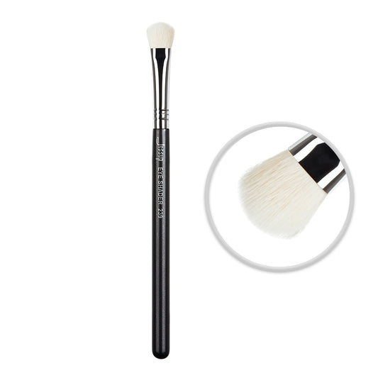 Black / Silver Eye shading brush Make up Synthetic Hair Eyeshadow Wooden handle