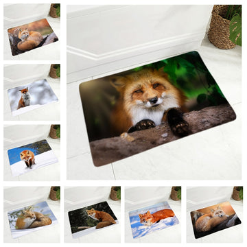 Cute Fox Doormat Non-Slip Lovely Wild Animal Floor Door Mat