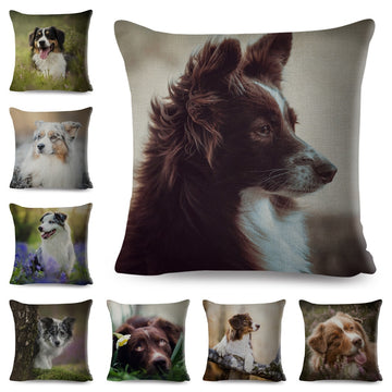 Cute Pet Animal Pillow Case Australian Shepherd Dog Printed Pillow Case
