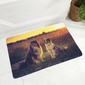 Pet Australian Shepherd Dog Doormat Flannel Carpet Floor Mat