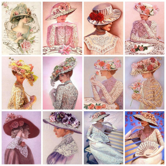 Diamond Painting Lady Full Square Mosaic New Arrival Woman Portrait Embroidery
