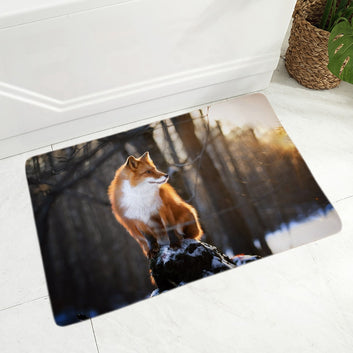Wild Fox Doormat for Hallway Decor Lovely Animal Floor Door Mat