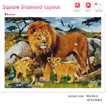 5d Diy Diamond Painting Lion Animal Diamond Art Embroidery Mosaic Sunset Scenery Home Decor
