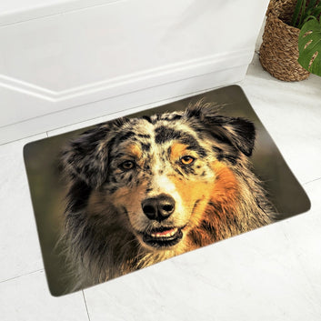 Australian Shepherd Dog Flannel Carpet Floor Mat for Hallway Bedroom Door Mat