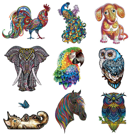 3D Animal Puzzle DIY Wooden Jigsaw Puzzles owl cock panda Kids Animal Shape Puzzles For Adults Kids Gift