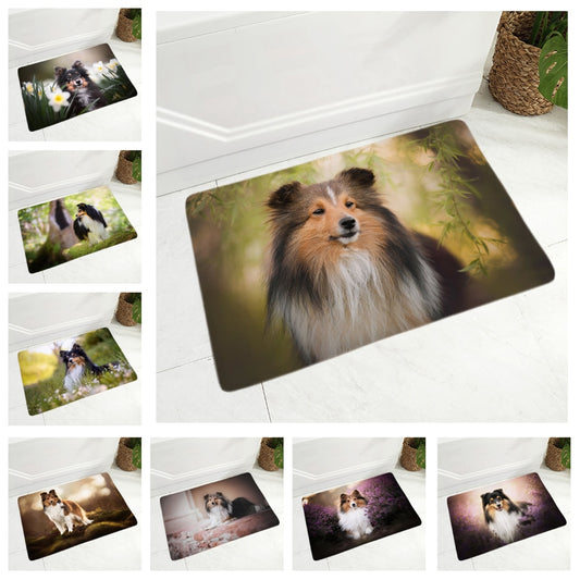 Pet Shetland Sheepdog Floor Mat Flannel Doormat