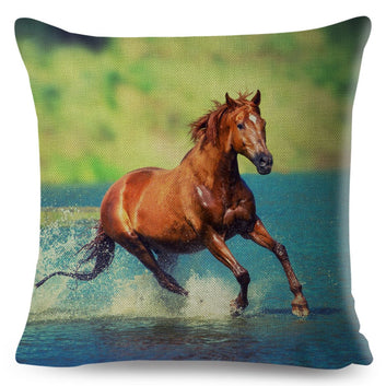 Wild Horse Cushion Cover Decor Animal Print Pillow Case