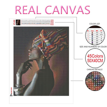 5D DIY Diamond Painting African Woman Full Square Mosaic Embroidery Home Decor Art