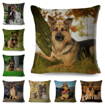 Pet Animal  Pillow Case Decor German Shepherd Dog Cushion Cover