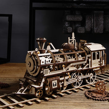 DIY Laser Cutting 3D Mechanical Model Wooden Model Building Block Kits Assembly Toy