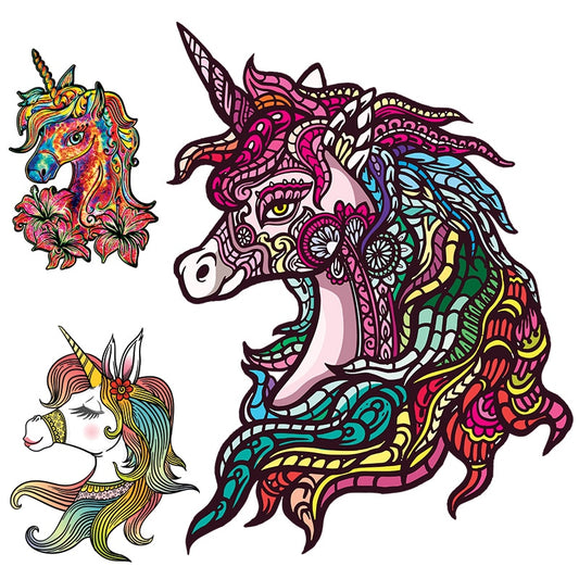 Unique 3D Unicorn Animal Wooden Puzzle Adult Kids Jigsaw Puzzles Toys Wooden Montessori Toy Gifts