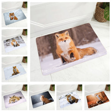Wild Fox Doormat for Hallway Decor Lovely Animal Floor Door Mat